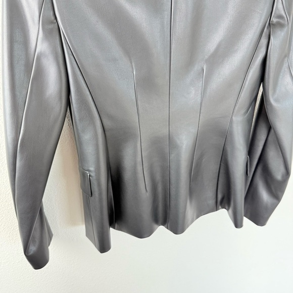 Theory Bedford Faux Leather Angled Blazer Black Vegan Business Casual Women’s 0 - Picture 14 of 14